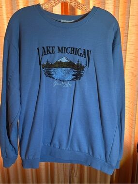 Tilly's Blue Lake Michigan Crewneck Sweatshirt